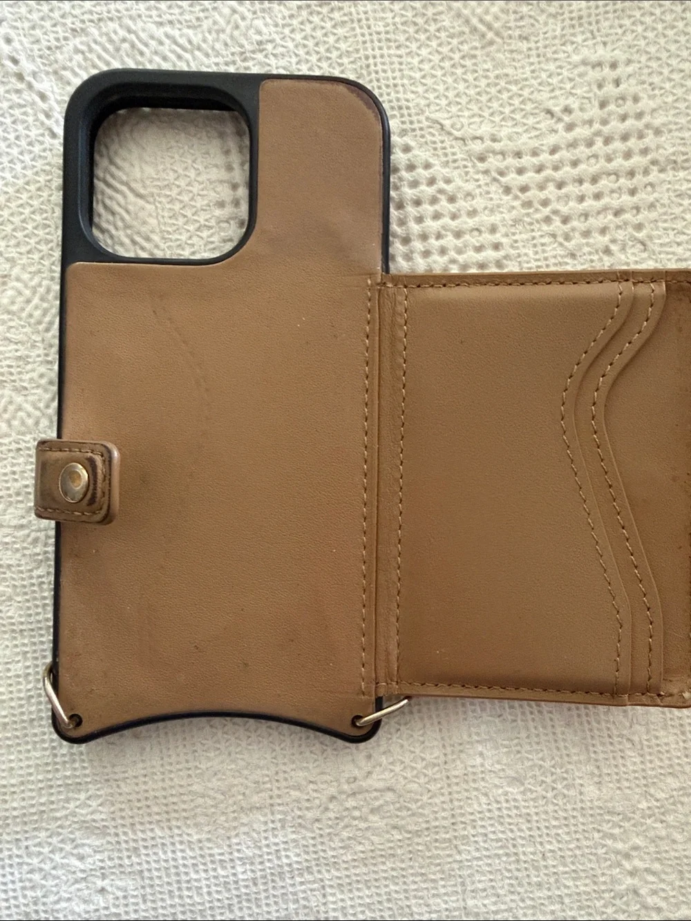 Tan Crossbody Phone Wallet Set by Bandolier